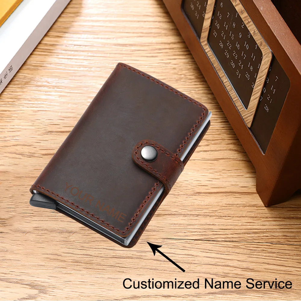

Умный кошелек с Rfid-защитой и защитой от кражи, мужской держатель для карт, металлический чехол, автоматическая эластичная сумка с зажимом дл...