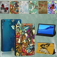 for huawei mediapad m5 lite 10 1 inch pu leather stand tablet cover for mediapad m5 10 8 inch butterfly series pattern casepen
