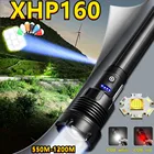 800000 лм XHP160 COB самый мощный яркий светодиодный фонарик, перезаряжаемый XHP100 Тактический светильник онарь 18650 USB Мощный ручной фонарь