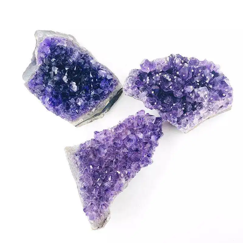 

MOKAGY 260G-320G Rough Natural Purple Amethyst Crystal Quartz Cluster Slice 1pc