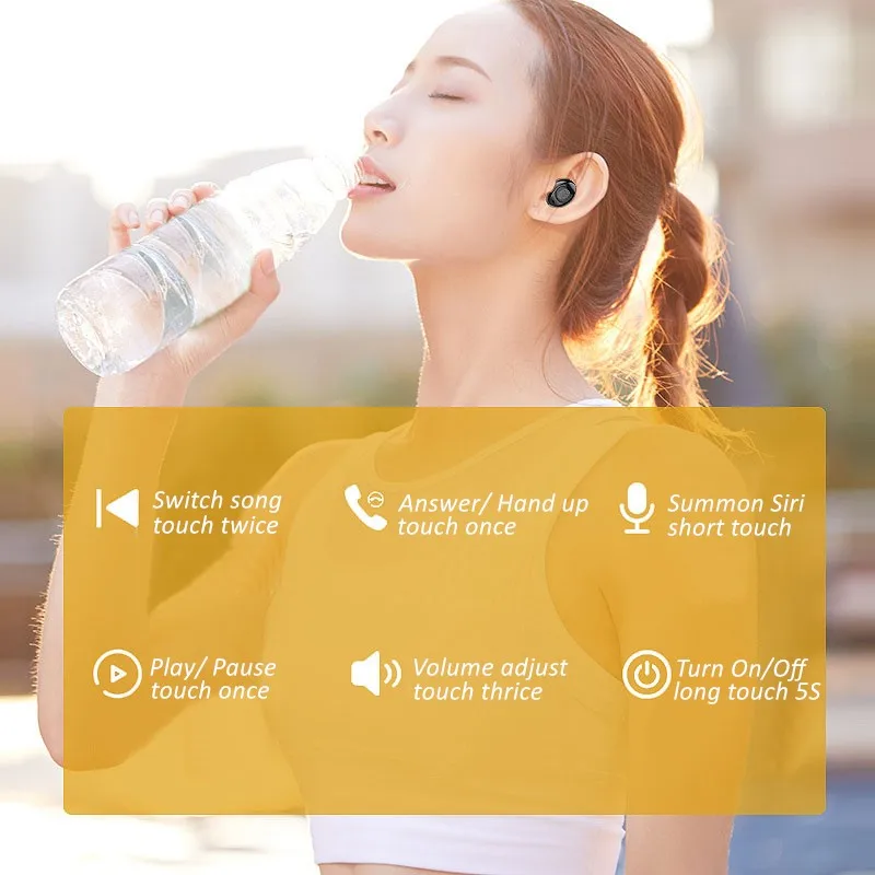 Беспроводные наушники Bluetooth V5.0 TWS Hifi стерео аналогичные Air Pod сенсорное управление