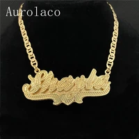 aurolaco custom name necklace personality stainless steel gold choker nameplate pendant necklace jewelry wedding gift