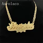 AurolaCo пользовательское имя ожерелье Личность Нержавеющая сталь золотое ожерелье-чокер кулон-табличка с именем ожерелье ювелирных изделий свадебный подарок