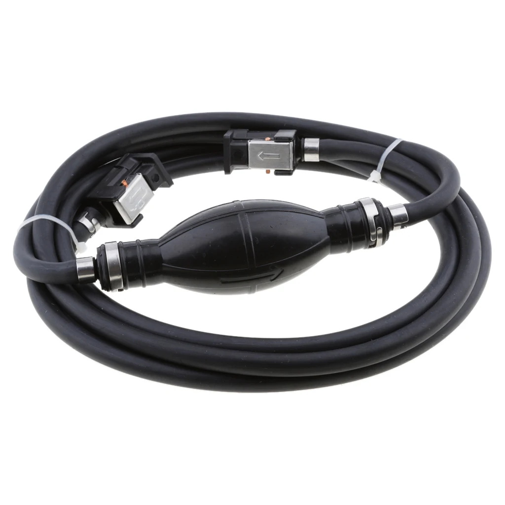 

Fuel Line Assembly 1/4 inch 6mm Hose with Connector and Primer Bulb for Yamaha Outboard Motor, 10FT/3 Meter Long (Rubber)