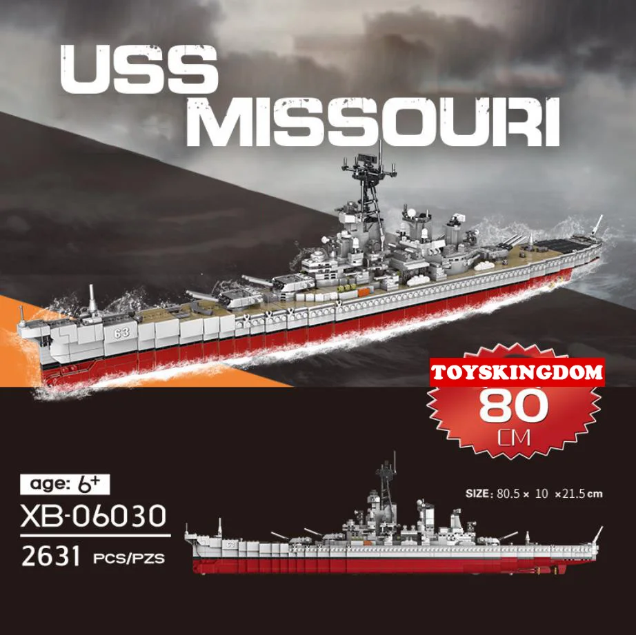 

Modern military 80cm amrica USS Missouri BB-63 building block world war model ww2 assemble brick toys collection for kids gifts
