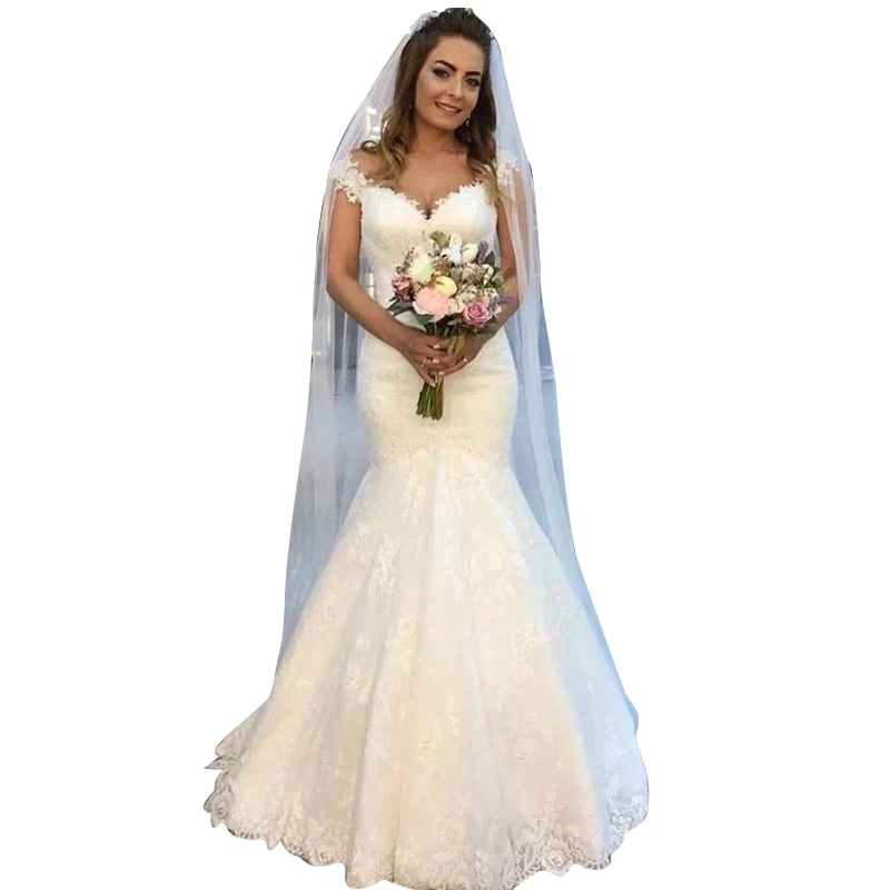 

2022 Off-Shoulder Mermaid Wedding Dresses Lace Appliques Vestido De Noiva Fashion Sweetheart Elegant Formal Bride Dress שמלת כלה