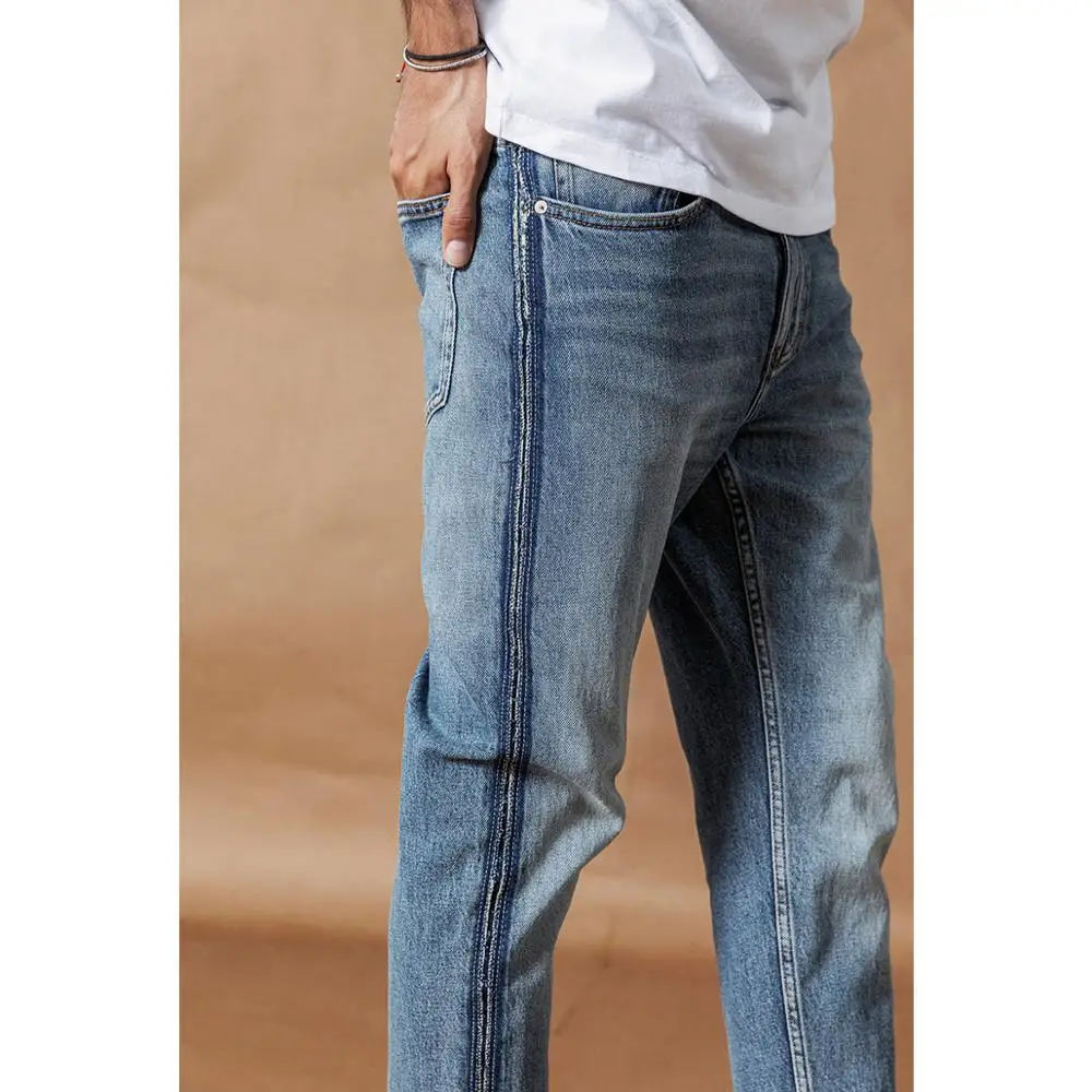 Мужские джинсы SIMWOOD стильные брюки из джинсовой ткани с боковыми полосами