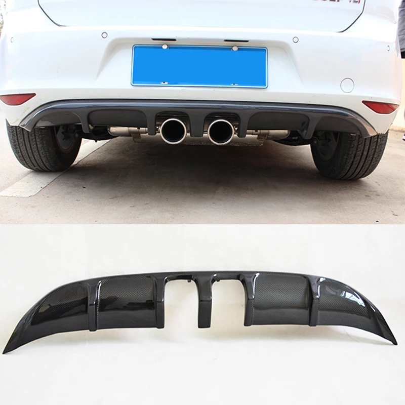 Гольф 7 MK7 углеродного волокна R Стиль диффузор губа на задний бампер для Volkswagen VW Golf7 стайлинга автомобиля не