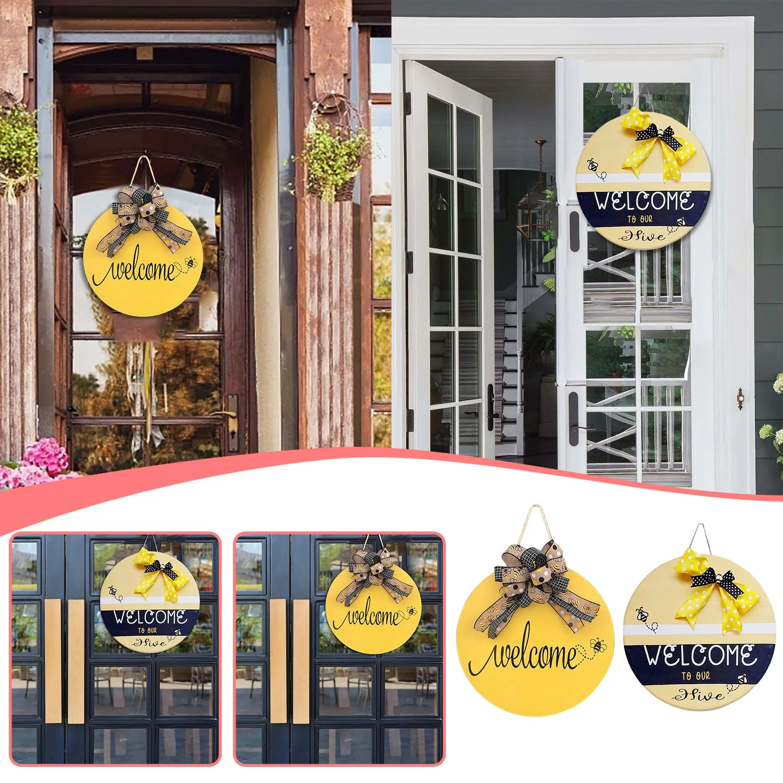 

Добро пожаловать в дверь, праздник пчелы, скандинавский Декор для дома, гирлянда, реквизит для стрельбы, гирлянда, венок, дверь, настенное ук...