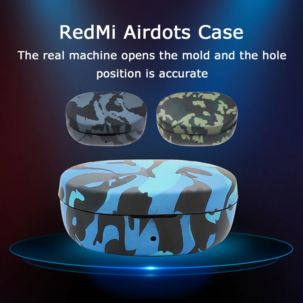 

Silicone Protective Cover Sleeve Camouflage Color Earphone Case Shell For Redmi airdots2 Shockproof Scratch-proof Accessories