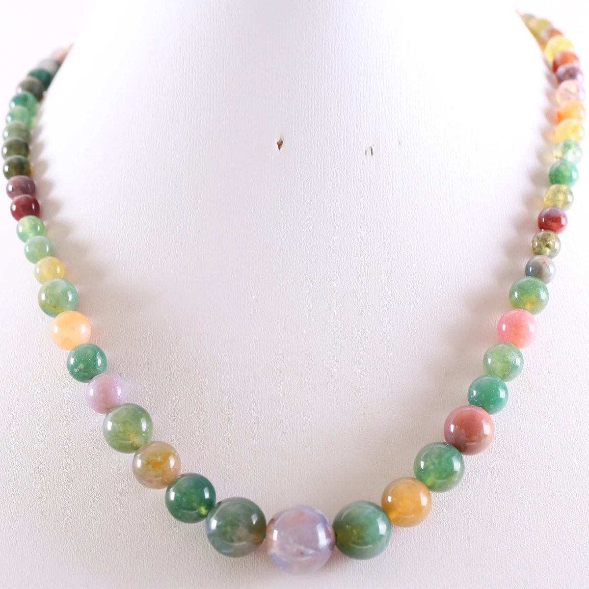 Ожерелье ручной работы из бисера ожерелье натурального камня оникса зеленого и