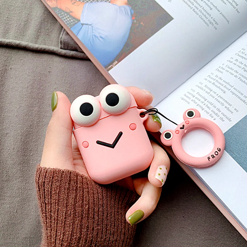 Чехол для наушников с 3D милым мультяшным рисунком Moster для Apple AirPods 2, розовый чехол, мягкий силиконовый чехол, аксессуары Airpods2, Fundas, брелок для ключей