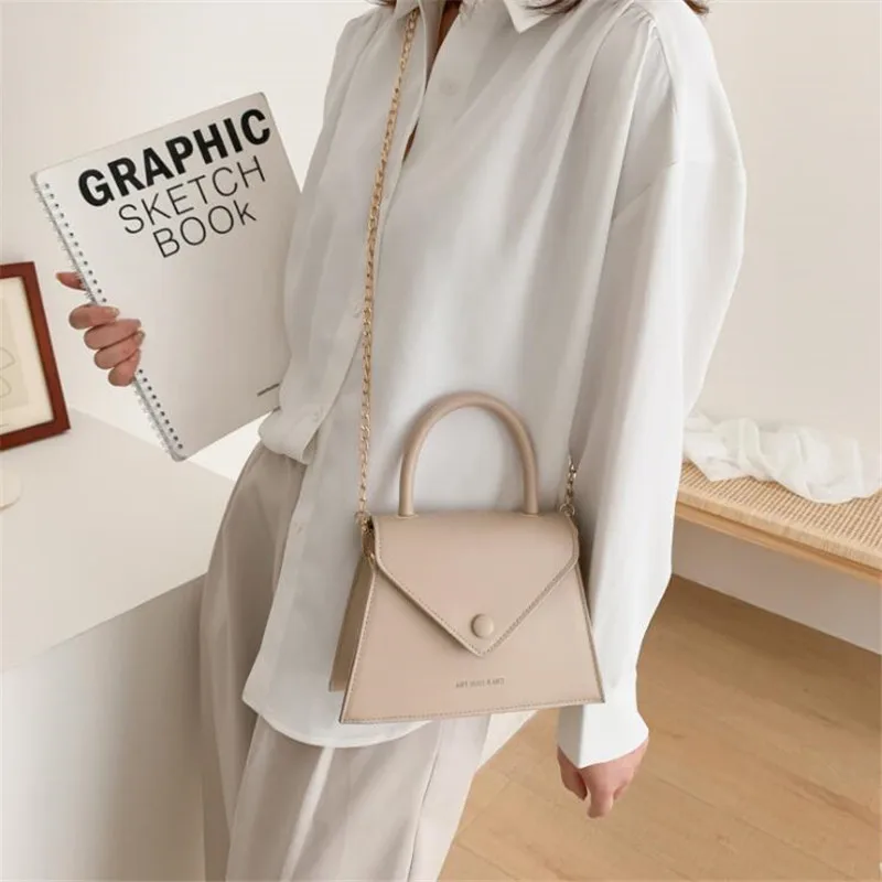 

Beige Tote Crossbody Bags For Women Vintage Solid Chain Shoulder Messenger Small Bag Lady Purses And Handbags 2021 Sac A Main