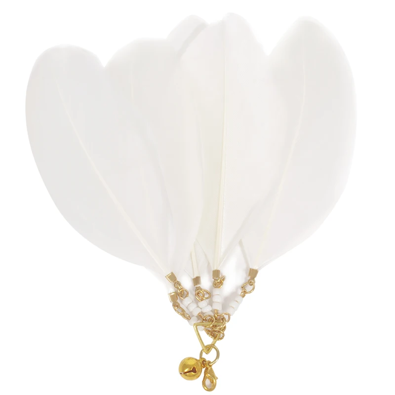 

Cat Teaser Feather Replacement Head Suit 2 PCs Cat Bite-Resistant with Bell Replaceable Accessories Cat Toys