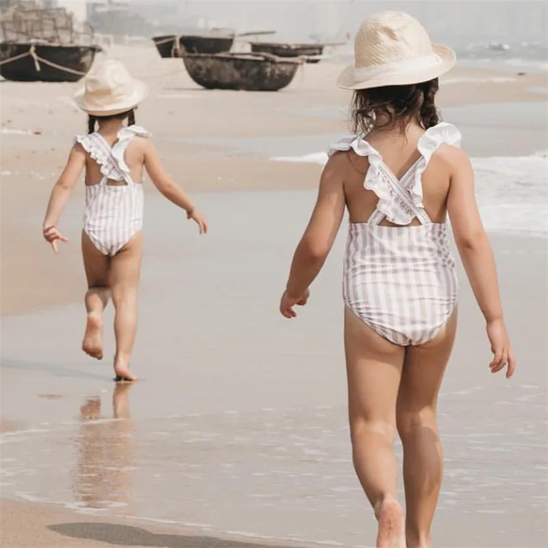 Цельный купальник для маленьких девочек бикини пляжный костюм купальники