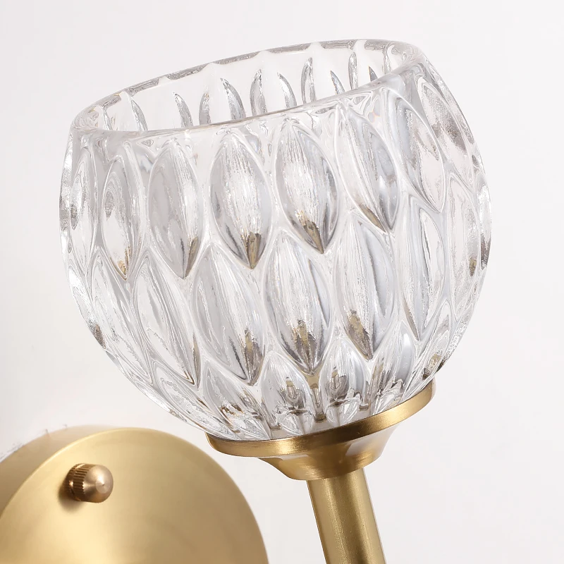 Современный настенный светильник FKL s Хрустальный золотистый прикроватный для
