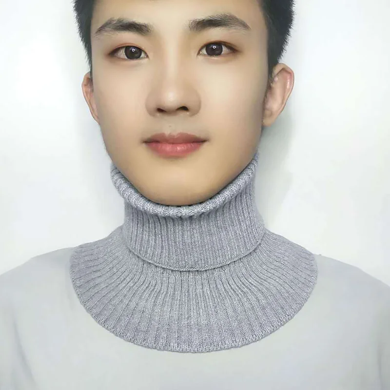 Мужской нагрудник с имитацией воротника вязаный теплый осенне-зимний воротник