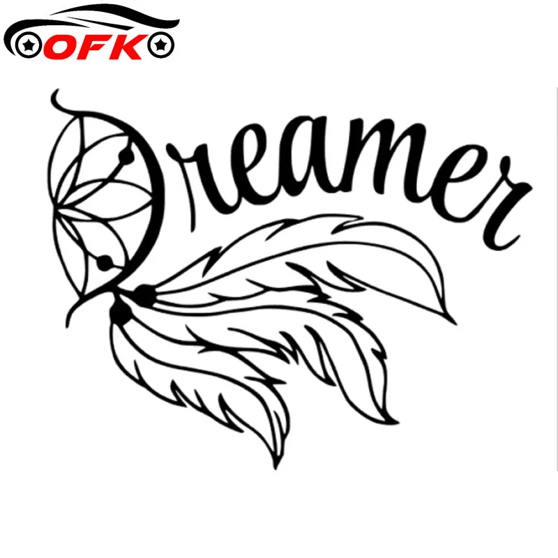 

Fashion Dreamer FEATHER Dream Catcher Decals Car Sticker Black/Silver Vinyl 15*11.8CM