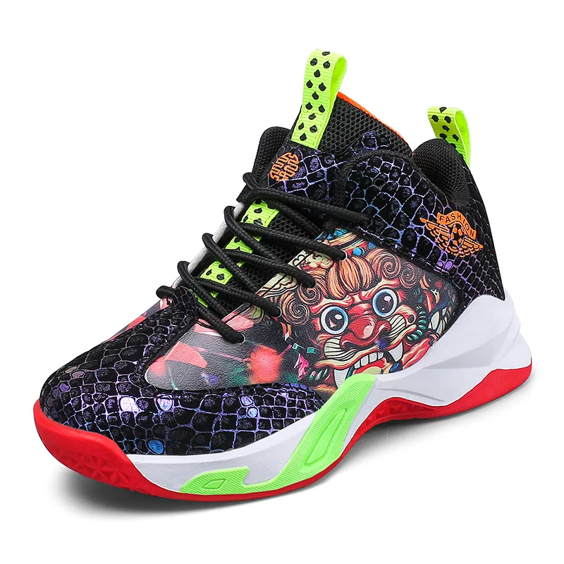 

Boys Basketball Shoes High Quality Top Soft Non-slip Kids Sneakers Thick Sole Children Sport Shoes Outdoor Boy Trainer Basket