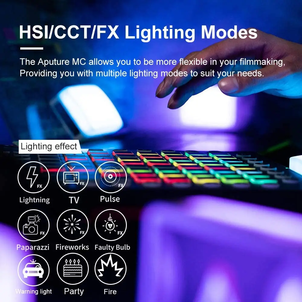 Aputure AL MC 4-Light Travel Kit Photography Studio Mini LED light RGBWW 3200K-6500K HSI Color Control with Charging Case | Электроника