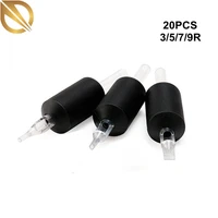 round tattoo tubes 30mm 20pcs 3579r with long tips disposable soft rubber black tattoo grip and tube for tattoo needles