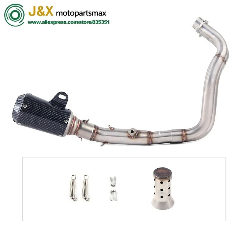

Motorcycle Full Exhaust System Slip On For Yamaha MT07 FZ07 MT FZ 07 2014 2015 2016 2017 XSR700 2016 2017 Middle Link Pipe