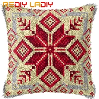 latch hook cushion mandala pattern a pillow case printed color canvas acrylic yarn latched pillow crochet cushion cover crafts