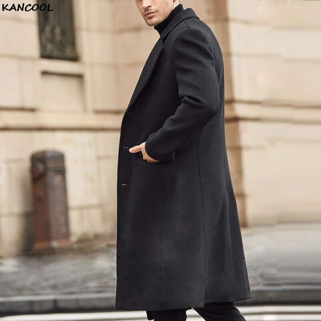 

2020 Winter Wool Jacket Men Blend Autumn Windbreaker Men's Fashion Solid Wool Coat Outwear Mens Coats Jackets Male