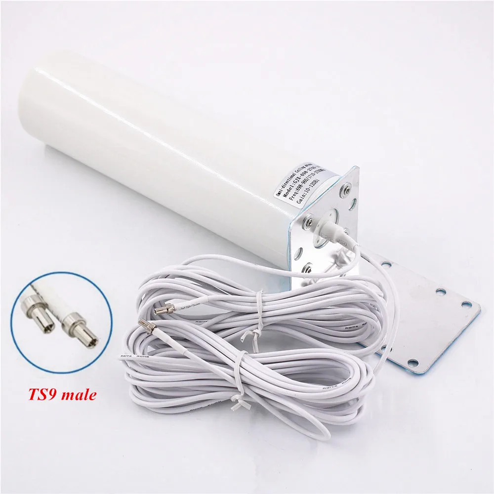 2xTS9 male WiFi antenna CRC9 4G LTE antena SMA 12dBi Omni antenne 3G TS9 male 5m dual cable 2.4GHz for Huawei B315 E8372 E3372 ZTE routers - Цвет: 2xTS9 male
