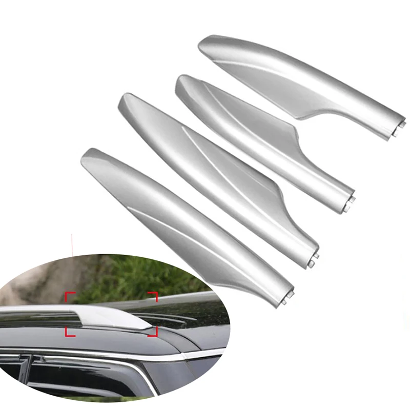 

4PCS/set silvery color Roof rack cover roof bar end shell For Nissan Patrol Y62 2010-2016 2017 luggage racks Cover Replacement