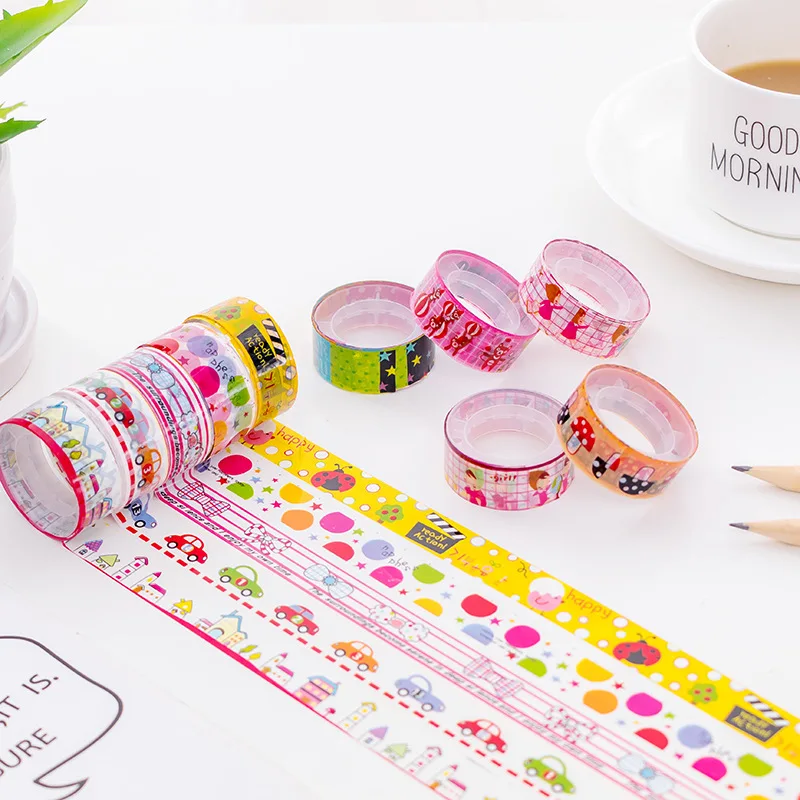 20 pcs Creative Cartoon Children's Stickers Tape 2M Student Stationery Prizes Wholesale Stationery Store Supply