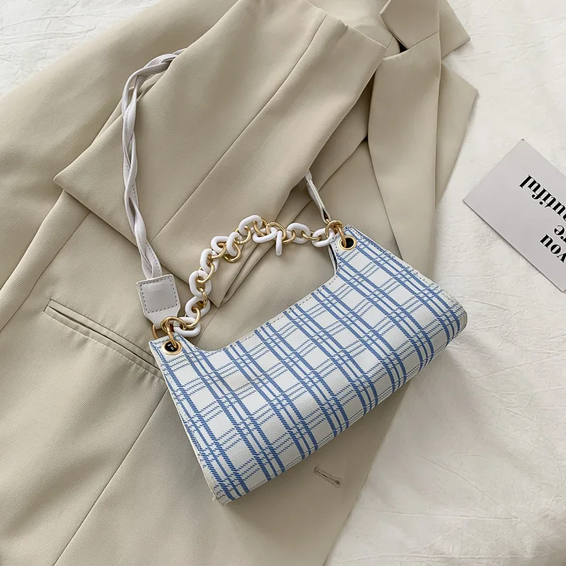 

crocodile pattern purple armpit bag Baguette bag Retro French baguette shoulder shoulder chain female bag 2020 new French