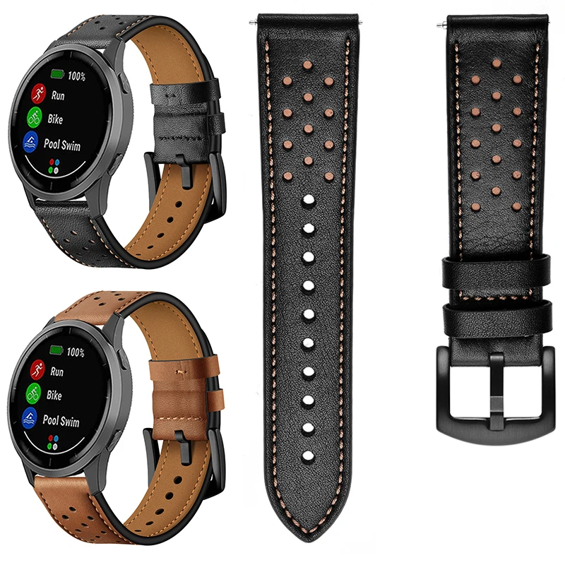 

Sports Leather Strap For Garmin Venu GarminMove 3 GarminActive S Vivoactive 4 4S Band Straps Bracelet 20mm 22mm Belt Watchband