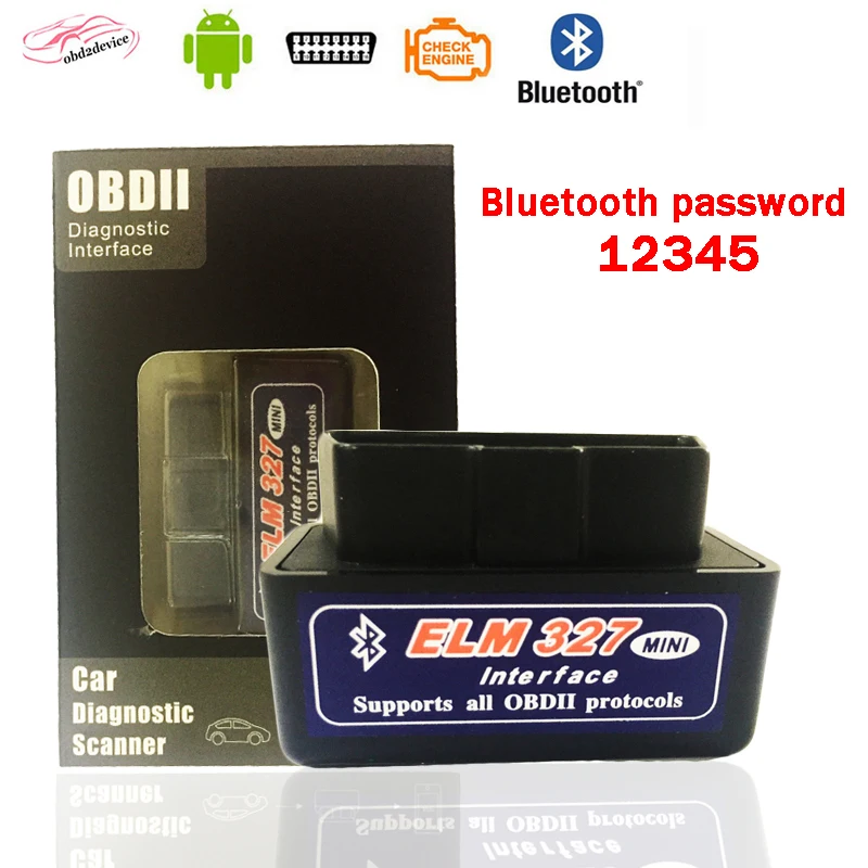 2,1 wifi мини ELM327 Bluetooth Автомобильный диагностический инструмент заводская розетка оборудование V1.5 ELM327 для Android OBDII протокол автомобильные аксессуары - Цвет: 327 black box