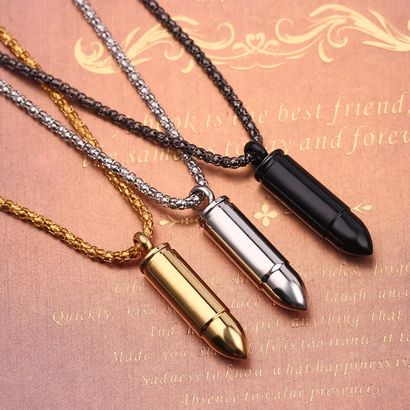 Из нержавеющей стали открытая пуля кулон ожерелье пепел памятный сувенир