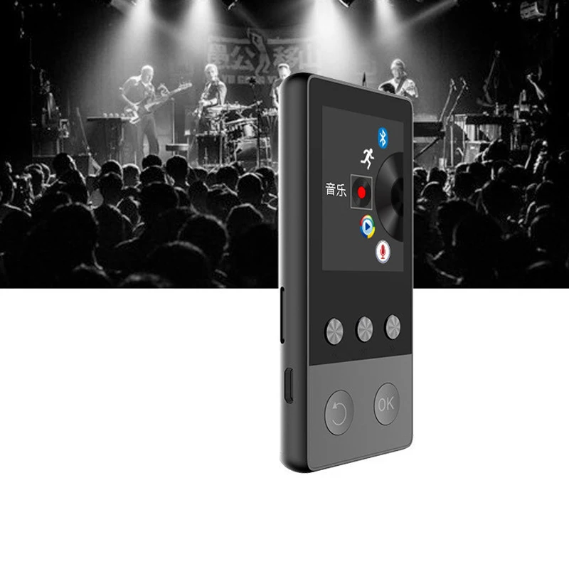 Mp3 плеер металлический со светодиодсветодиодный подсветкой и поддержкой Bluetooth 1 8