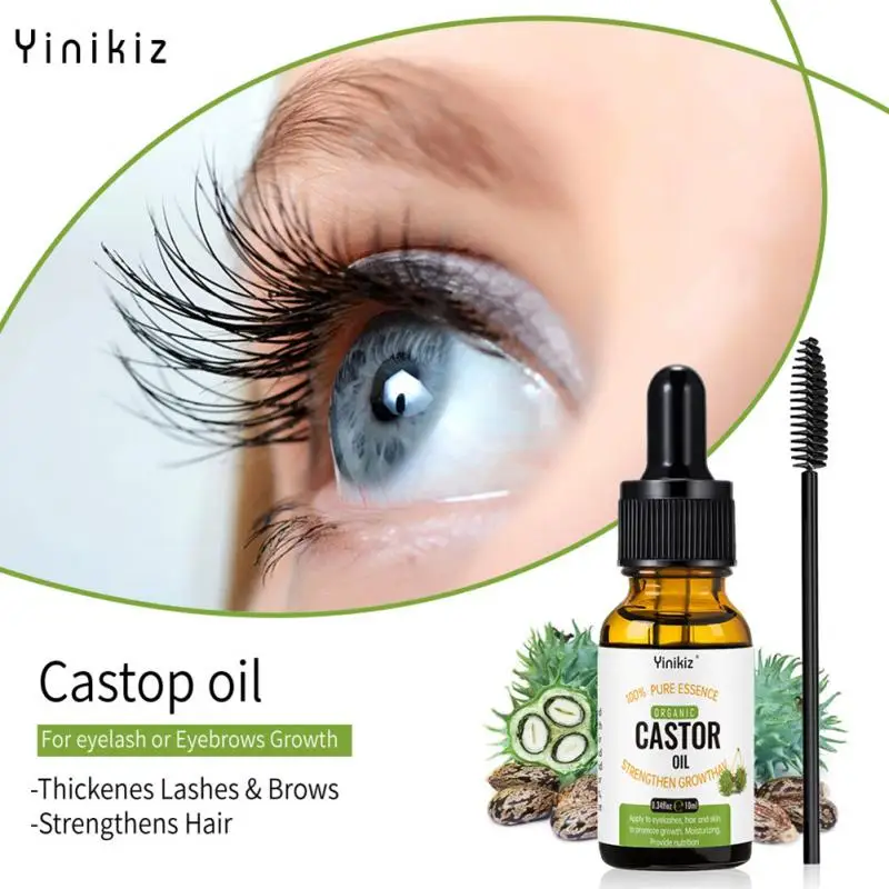 

100% Pure Organic Castor Oil Eyelash Growth Serum Brow Fast Growth Liquid Essential Oil Thick Lash Makeup Eyelash Enhancer TSLM2