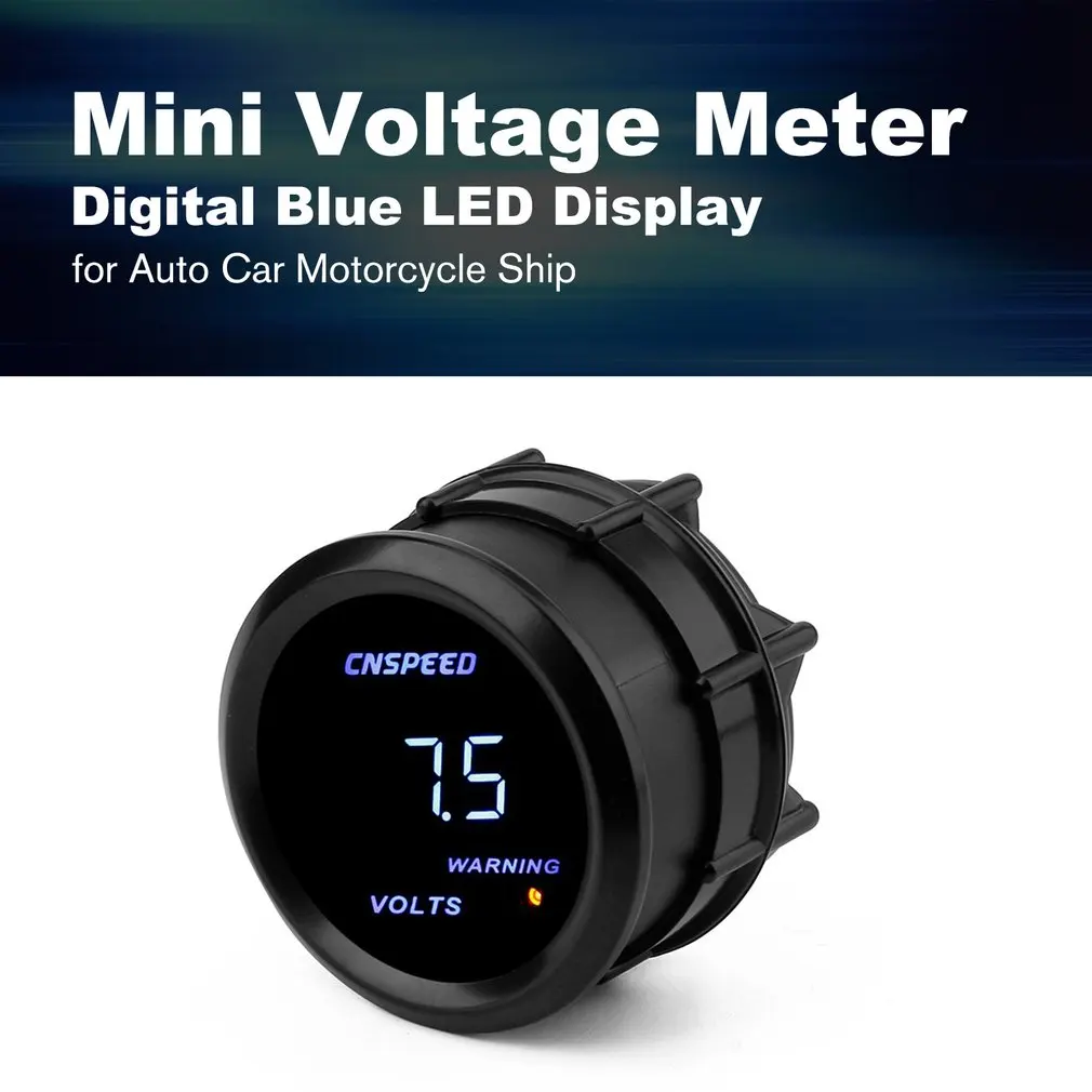 12V 52mm LED Display Digital Voltmeter Mini Voltage Meter Volt Tester for Auto Battery Car Motorcycle Ship Waterproof | Инструменты