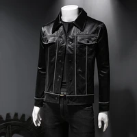luxury mens faux leather jacket jaqueta masculina motoqueiro high quality black solid color veste cuir homme pu chaqueta cuero