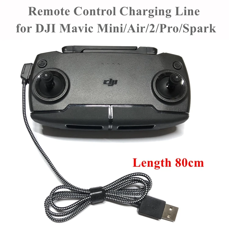 USB-кабель для быстрой зарядки, нейлоновый провод-адаптер 80 см для DJI Mavic Mini/Pro/Air 2 Spark с дистанционным управлением