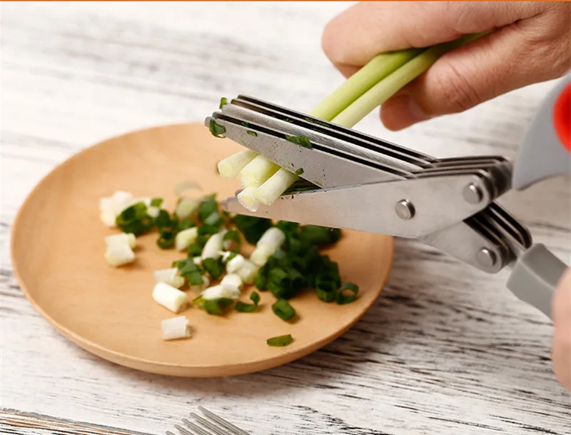 

Kitchen gadgets stainless steel five-layer kitchen onion shears five-layer scissors household multifunctional scissors
