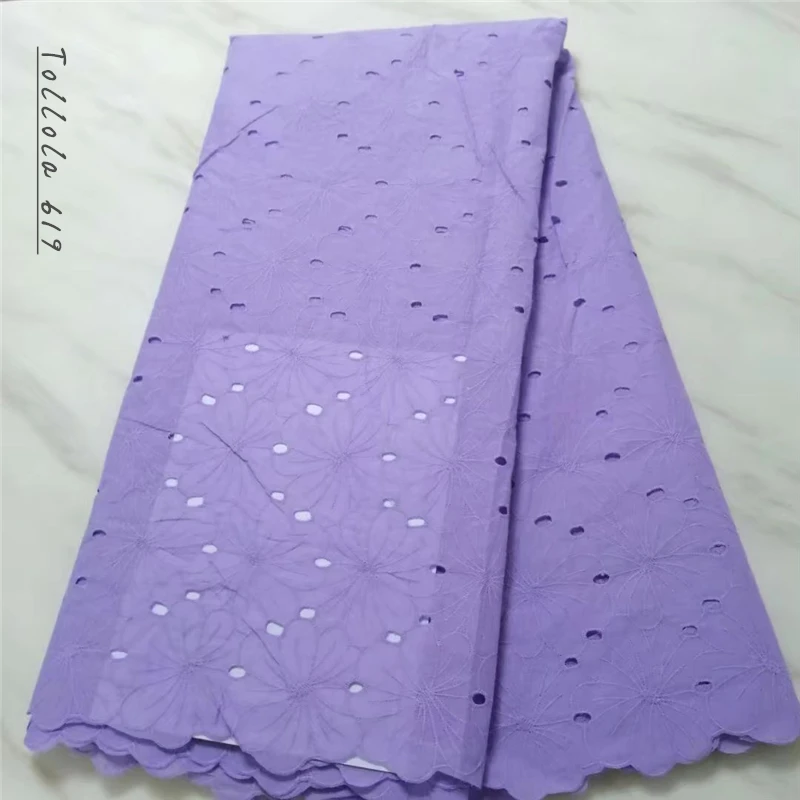 Lilac African Lace Fabric 2019 High Quality Swiss Voile In Switzerland Materials Dresses For Women | Дом и сад