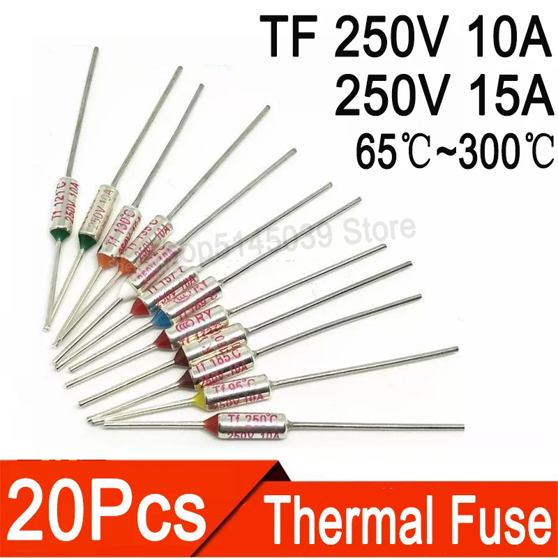 20 шт. тепловой предохранитель TF RY 10A 15A 250V температура 65C 85C 100C 105C 120C 130C 152C 165C 172C 185C 192C