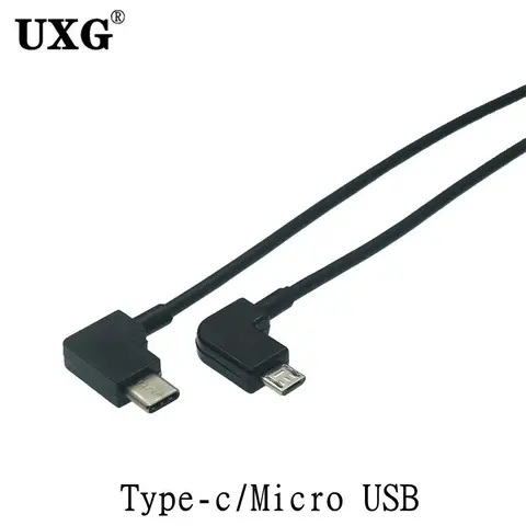 Кабель зарядный OTG с углом 90 градусов, Кабель-адаптер для зарядки и синхронизации данных Micro USB Type-C 8PIN, подходит для телефонов Huawei Samsung