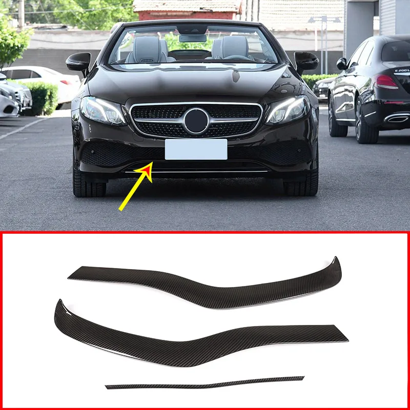 3 шт. углеродного волокна ABS хромированный передний бампер пластина для Mercedes Benz E Class W213- автомобильные аксессуары