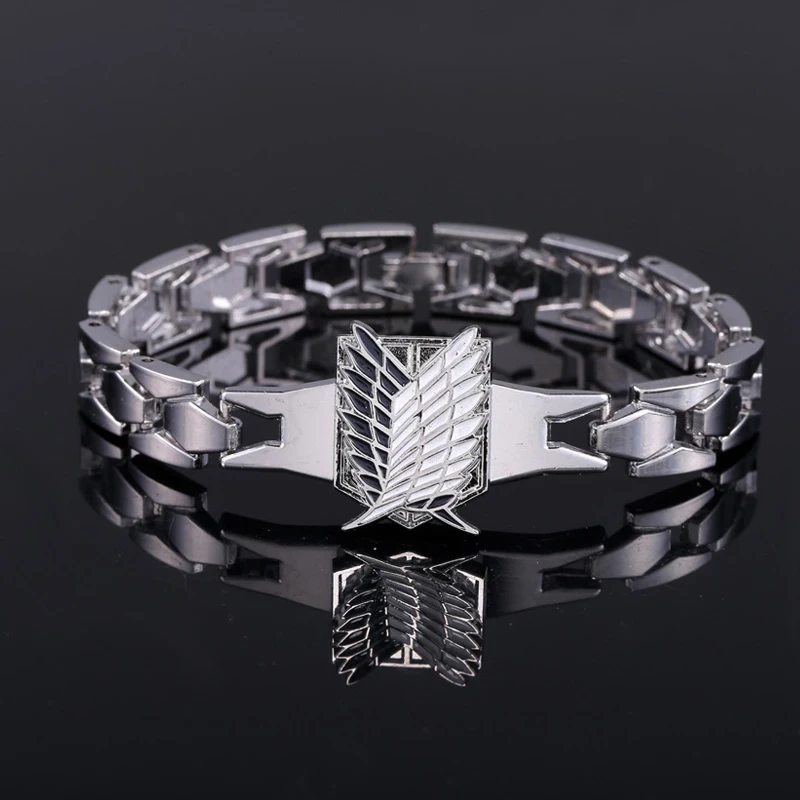Титановый браслет для мужчин и женщин из аниме атака Крылья свободы|Браслеты с