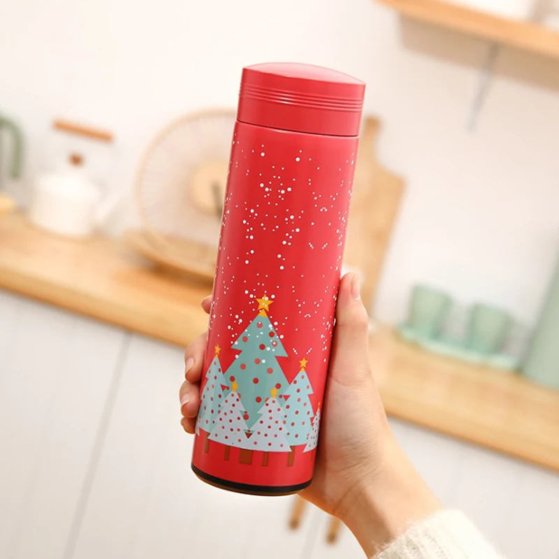 

17oz Christmas Tree Sport Portable Insulated Thermos Water Bottle Waterproof Skidproof Vacuum Stainless Steel Water Bottle