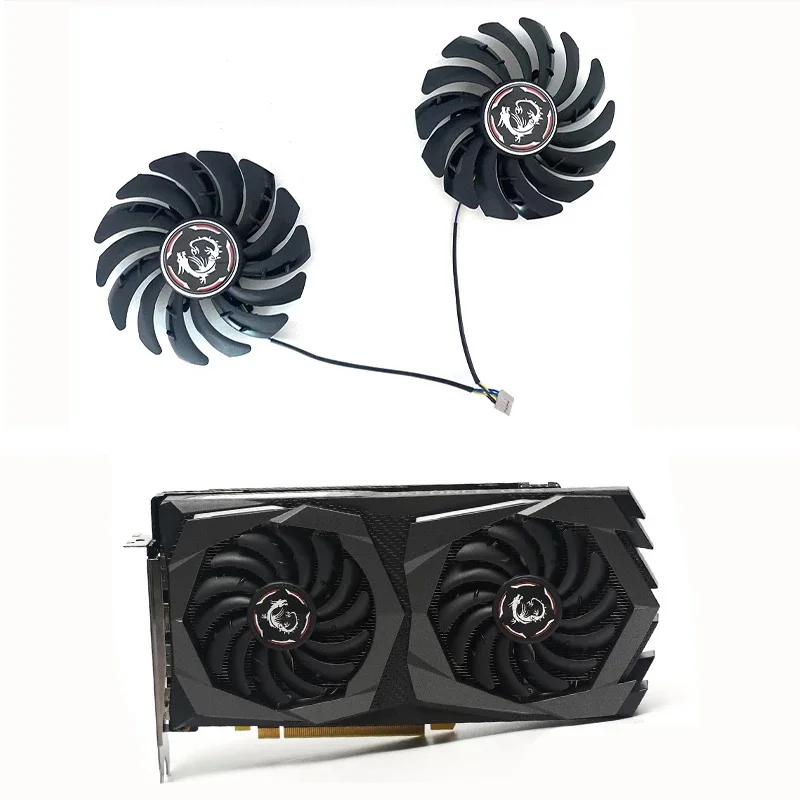 

2pcs 4pin 87mm installation size 40x40x40mm PLD09210S12HH 12V GeForce GTX 1650 GPU fan graphics card replacement fan replacement