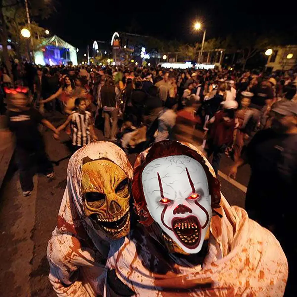 Маска клоуна страшные маски на Хеллоуин Косплей Stephen King's It Pennywise Joker Scary Mascaras De