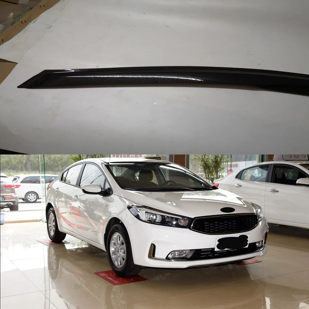 

4 шт., текстурный козырек для KIA K3, черный + углеродное волокно, 2012-2018